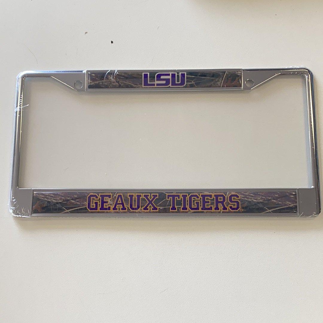 LSU License Plate Cover - Camo