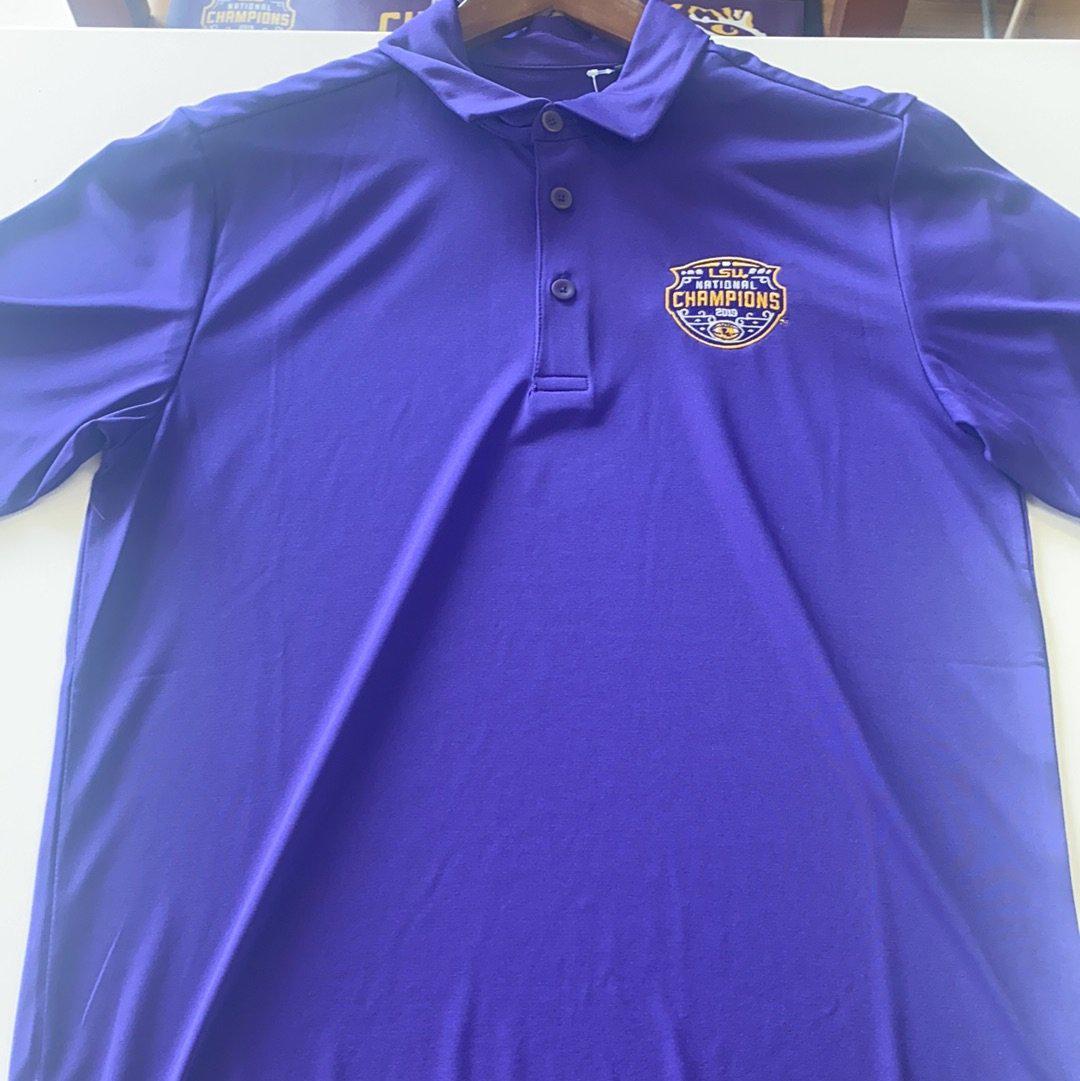 LSU National Champ Men’s Polo - Purple