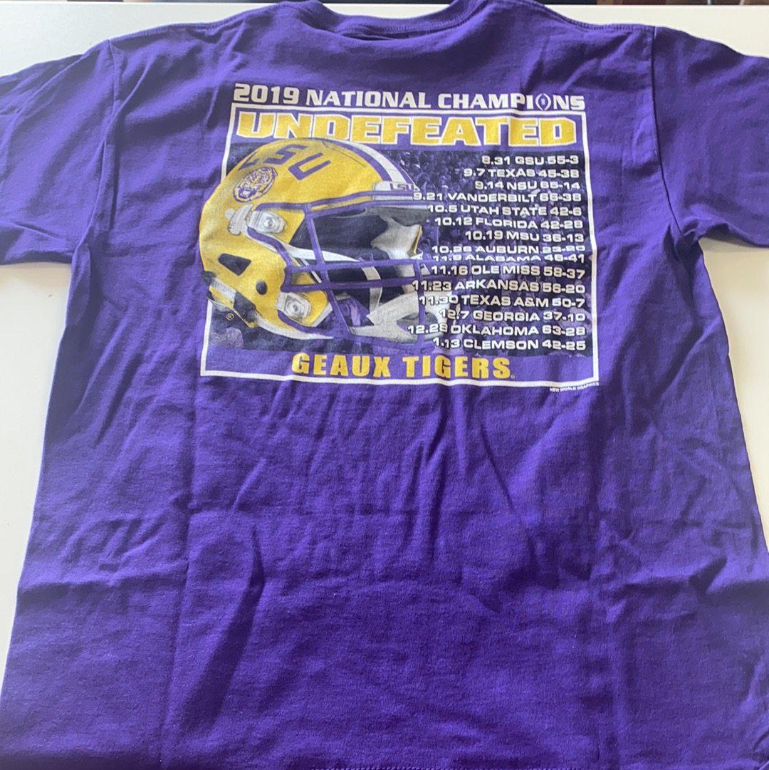 LSU National Champion Schedule Shirt Youth Purple exclusive at