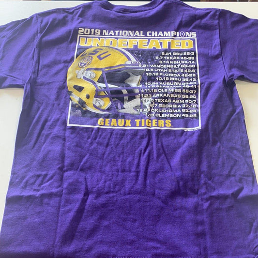 LSU National Champion Schedule Shirt Youth - Purple