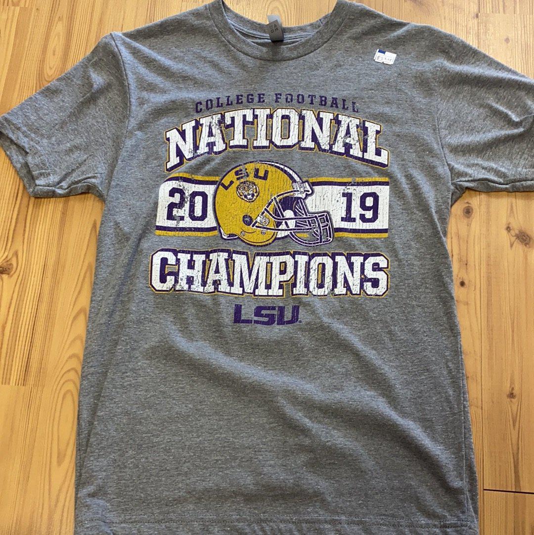 Louisiana State University LSU Tigers : 2023 Baseball National Champions Block Banner T-Shirt -  M / Grey