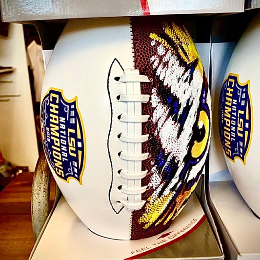 LSU Tiger Eye Custom Painted Football