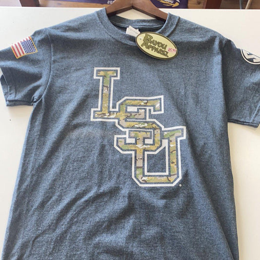 LSU Camo Lettering Shirt - Gray