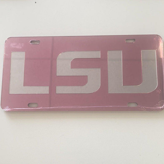 LSU License Plate - Pink
