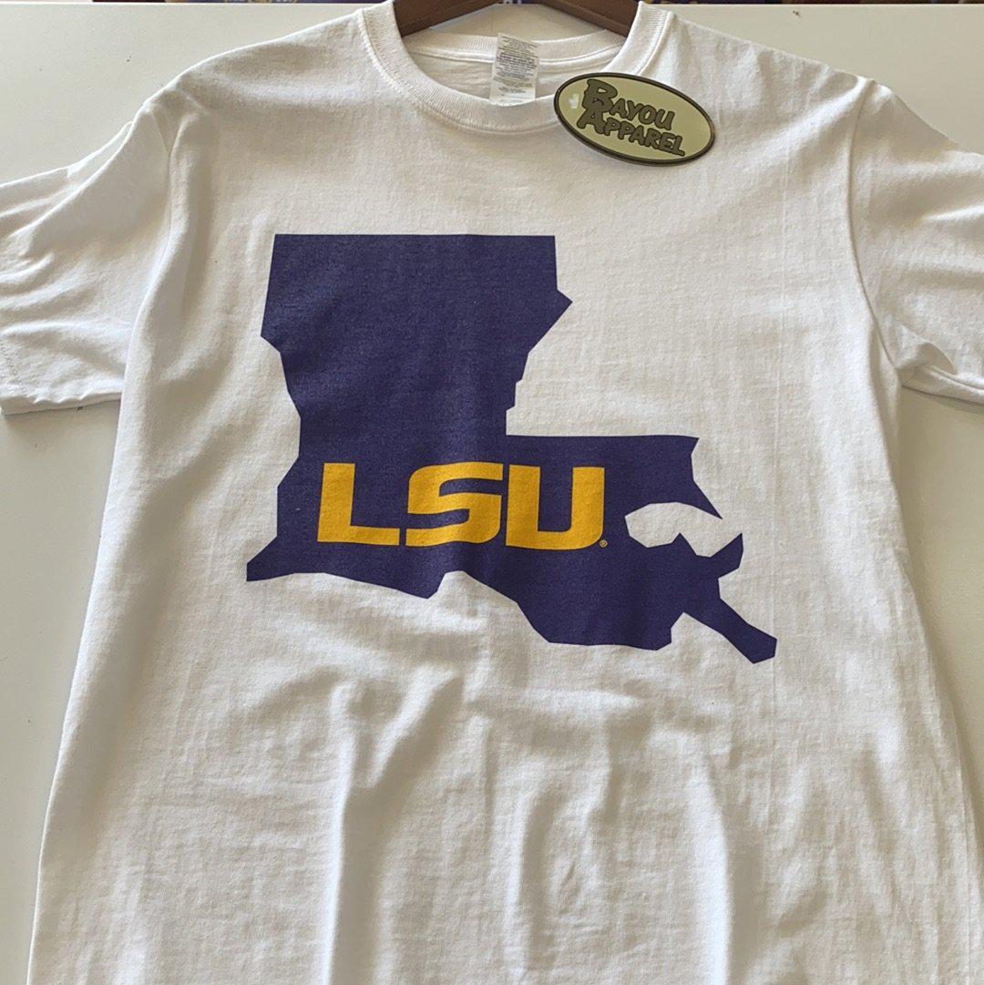 LSU Louisiana Shirt - White