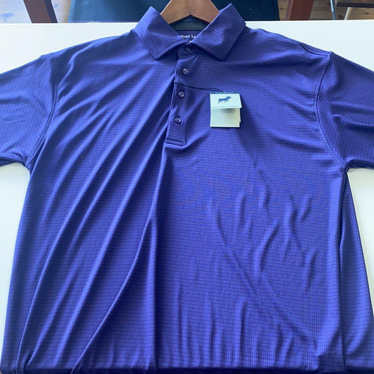 LSU Mens Checkered Polo - Purple/Black