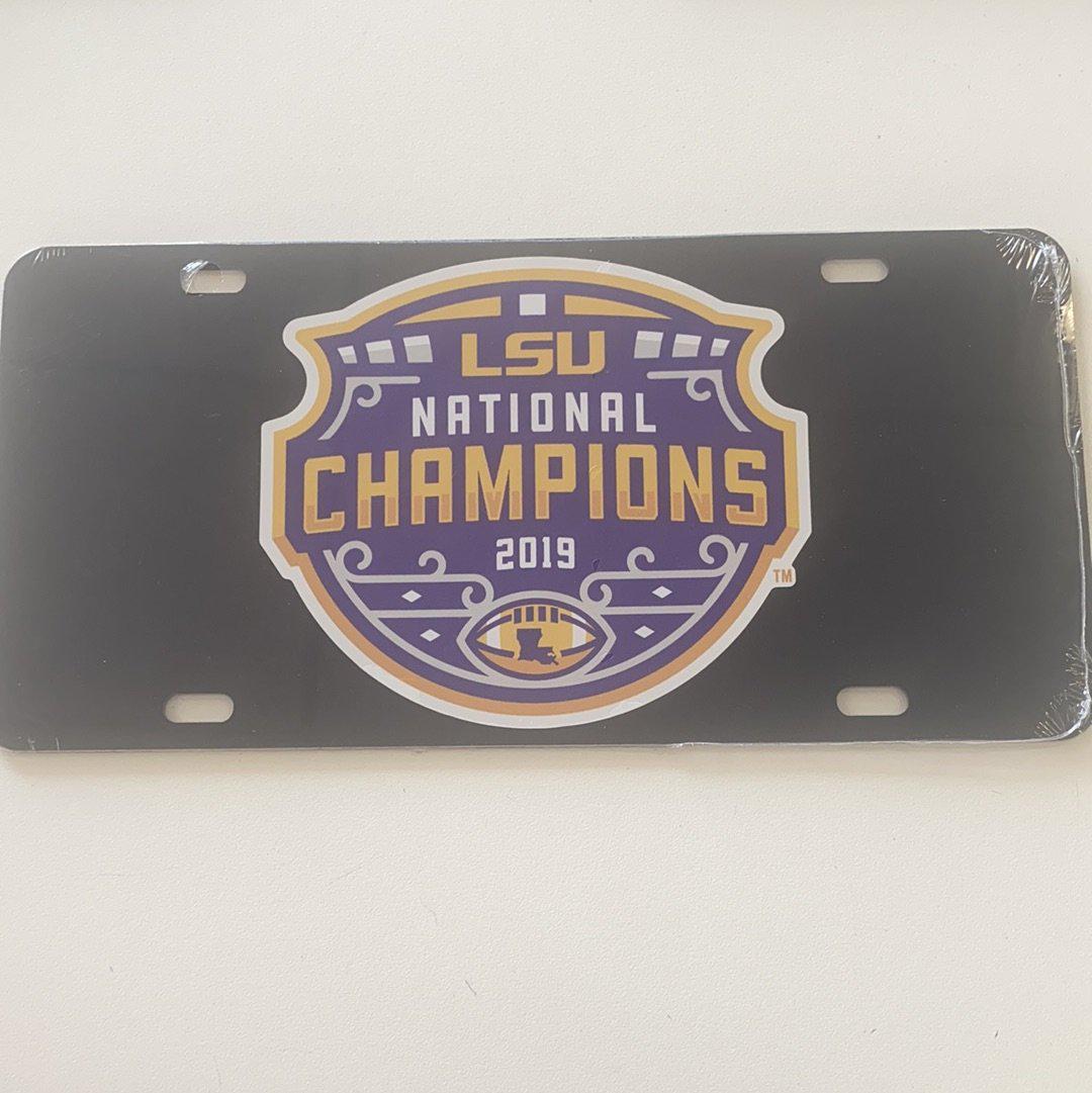 LSU National Champion License Plate - Black