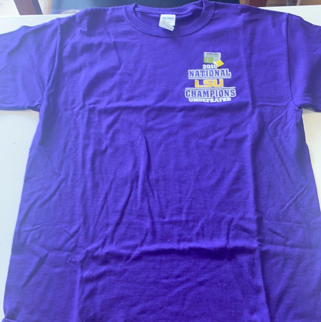 LSU National Champion Schedule Shirt Youth - Purple
