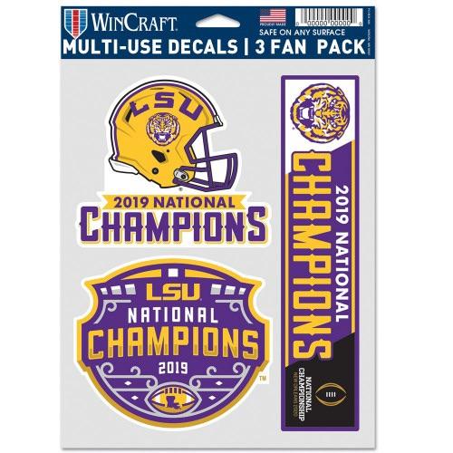 LSU National Champions Multi-Use Decals 3-pack