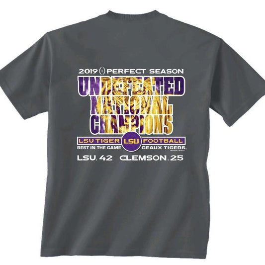 LSU Official National Championship Perfect Season Shirt - Grey