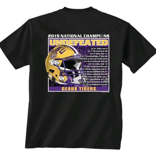 LSU Official National Championship Undefeated Schedule Shirt - Black
