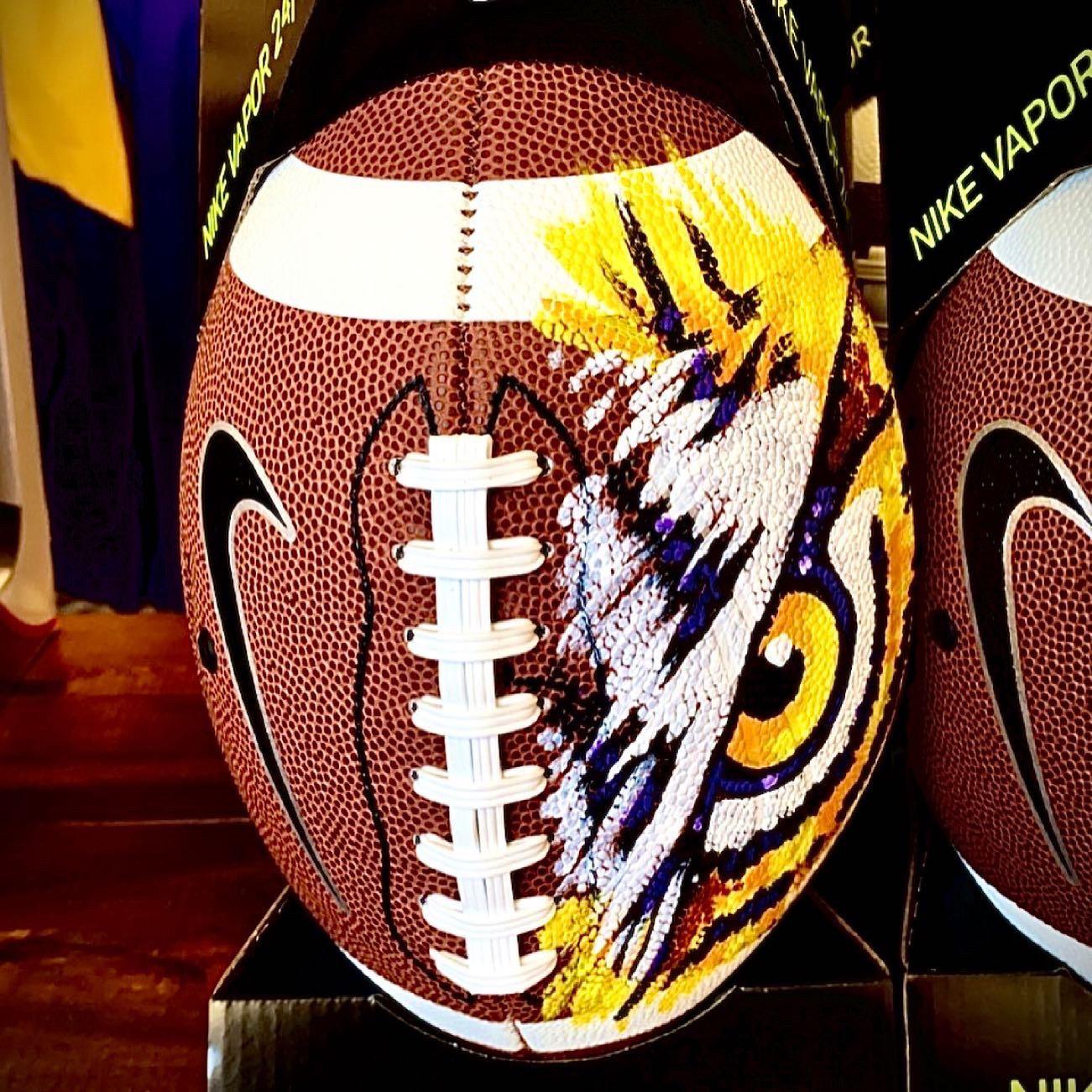 LSU Tiger Eye Custom Painted Football